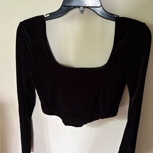 H&M Black Crop Bodysuit Top